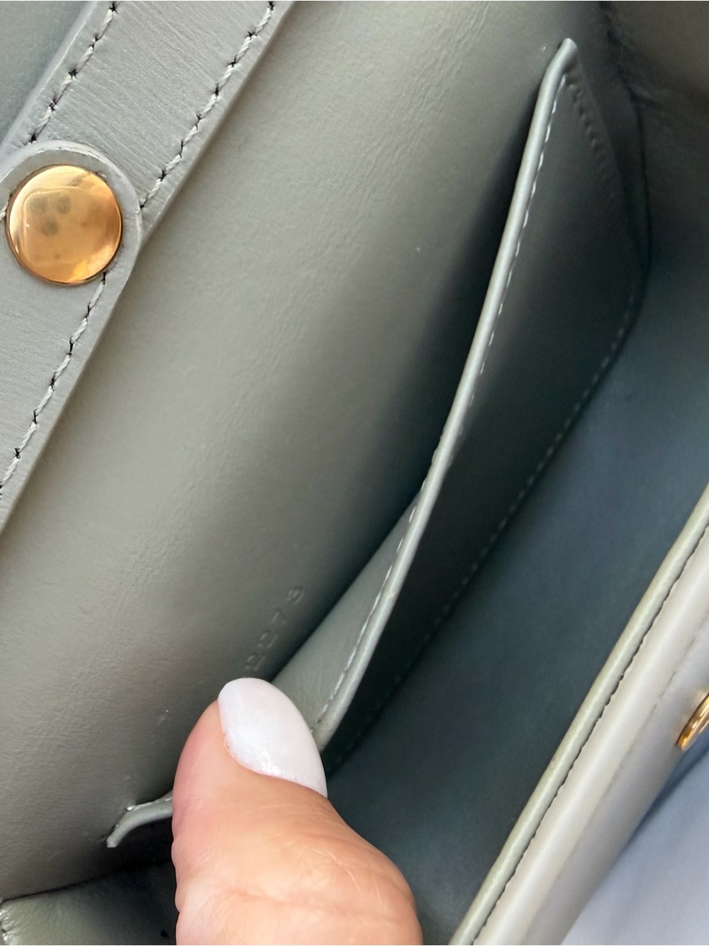 Celine mini Crossbody Bag in Sage Green with Gold Hardware - Picture 4 of 7